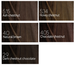 Permanent Hair Dye - Colour Chart